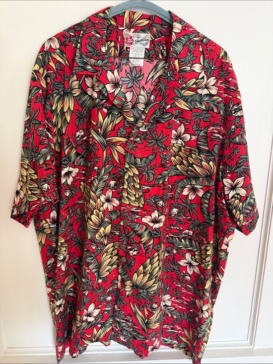 Hilo Hattie Other - Hilo Hattie Red Tropical Print Hawaiian Shirt XXL